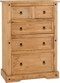Corona 3+2 Drawer Chest Distressed Waxed Pine-0