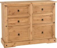 Corona 6 Drawer Chest Distressed Waxed Pine-0