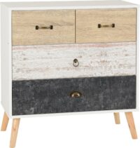Nordic 2+2 Drawer Chest White/Distressed Effect-0