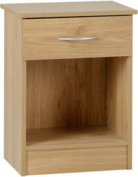 Bellingham 1 Drawer Bedside Cabinet Oak Effect Veneer-0