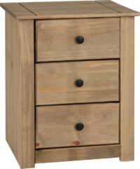 Panama 3 Drawer Bedside Chest Natural Wax-0