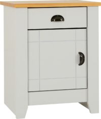 Ludlow 1 Drawer 1 Door Bedside Cabinet Grey/Oak Lacquer-0