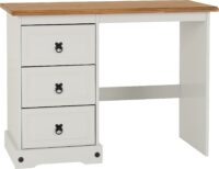 Corona 3 Drawer Dressing Table Grey/Distressed Waxed Pine-0