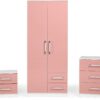 Jasper Bedroom Set White/Pink Gloss-0