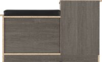 Lisbon Mini Shoe Rack/Storage Seat Black Wood Grain/Black Faux Leather-56343