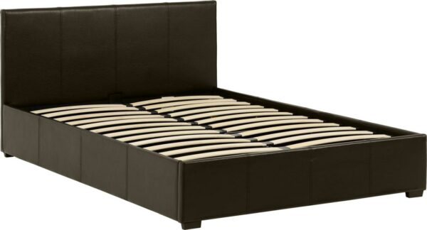 Waverley 4'6" Storage Bed Brown Faux Leather-55856