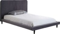 Shannon 4'6" Bed Grey Fabric-0