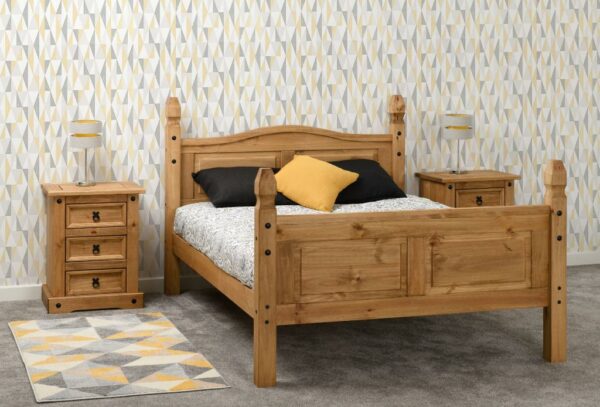 Corona 5' Bed High Foot End Distressed Waxed Pine-55753