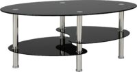 Cara Coffee Table Black Glass/Silver-0