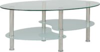 Cara Coffee Table Clear Glass/Frosted Glass/Silver-0