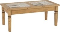 Salvador Tile Top Coffee Table Distressed Waxed Pine-0