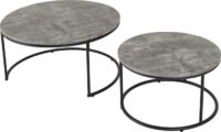 Athens Round Coffee Table Set Concrete Effect/Black-55385