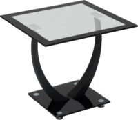 Hanley Lamp Table Clear Glass/Black Border/Black Glass/Black-0
