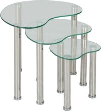 Cara Nest of Tables Clear Glass/Silver-0