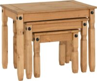 Corona Nest Of Tables Distressed Waxed Pine-55332