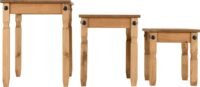 Corona Nest Of Tables Distressed Waxed Pine-55334