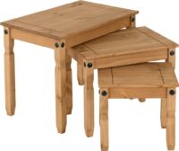 Corona Nest Of Tables Distressed Waxed Pine-55336