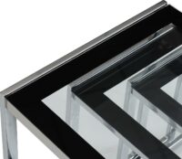 Hanley Nest of Tables Clear Glass/Black Border/Chrome-55329