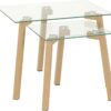 Morton Nest of Tables Clear Glass/Oak Effect Veneer-0