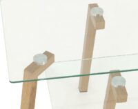 Morton Nest of Tables Clear Glass/Oak Effect Veneer-55301