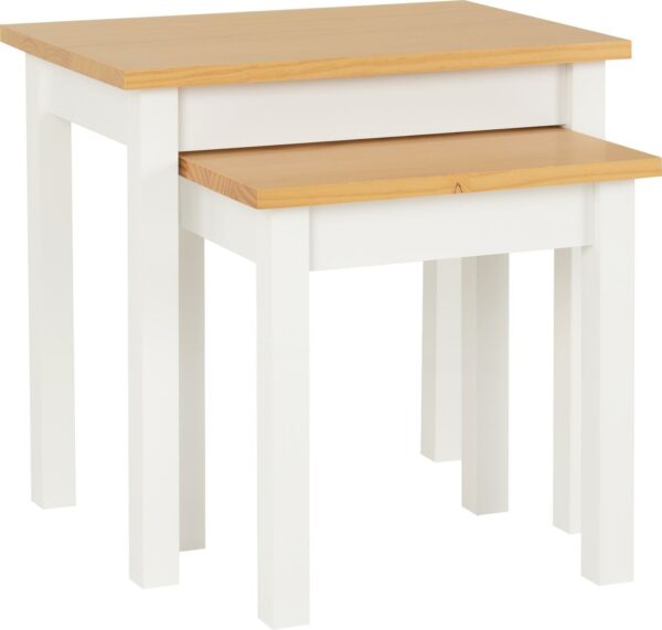 Ludlow Nest of Tables White/Oak Lacquer-0