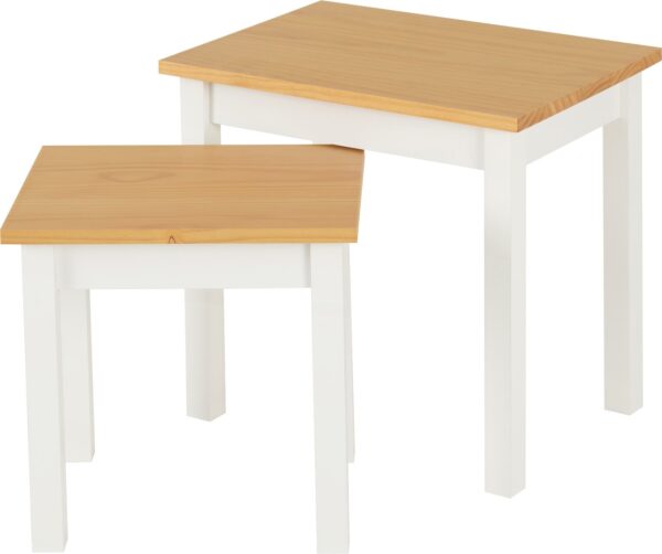Ludlow Nest of Tables White/Oak Lacquer-55315