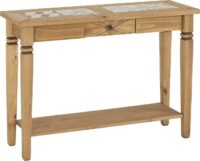 Salvador Tile Top Console Table Distressed Waxed Pine-0
