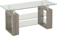 Milan TV Unit Light Charcoal/Clear Glass/Silver-0