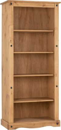 Corona Tall Bookcase Distressed Waxed Pine-0
