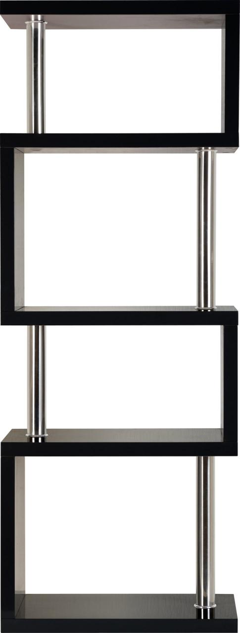Charisma 5 Shelf Unit Black Gloss/Chrome-54997