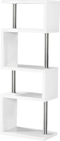 Charisma 5 Shelf Unit White Gloss/Chrome-54991