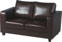 Tempo Two Seater Sofa-in-a-Box Brown Faux Leather-0