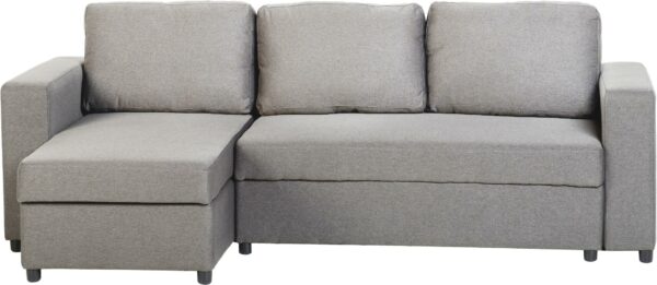 Dora Corner Sofa Bed Light Grey Fabric-0