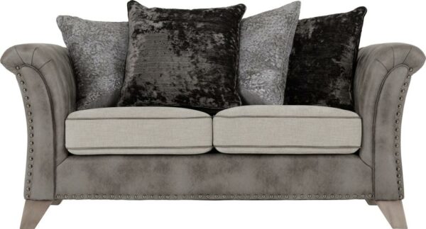 Grace 2 Seater Sofa Silver/Grey Fabric-54882