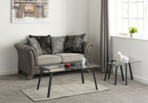 Grace 2 Seater Sofa Silver/Grey Fabric-54885