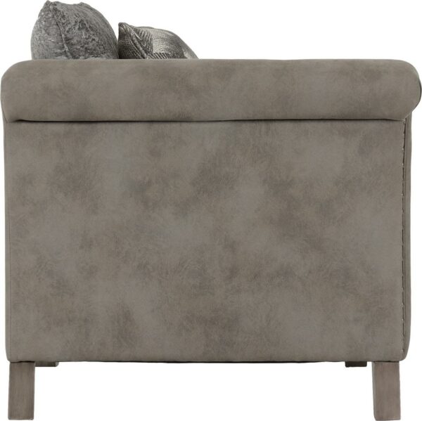 Grace 3 Seater Sofa Silver/Grey Fabric-54876