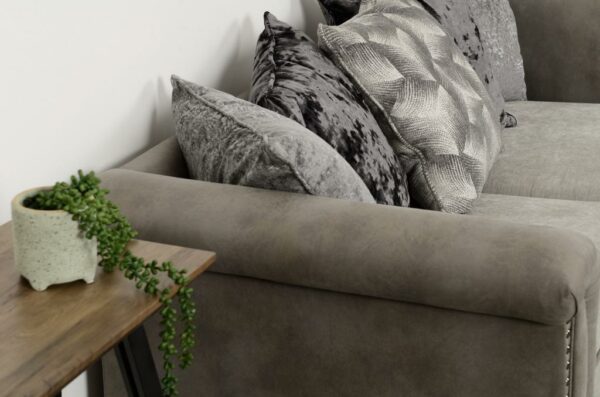 Grace 3 Seater Sofa Silver/Grey Fabric-54880