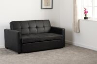 Astoria Sofa Bed Black Faux Leather-54849