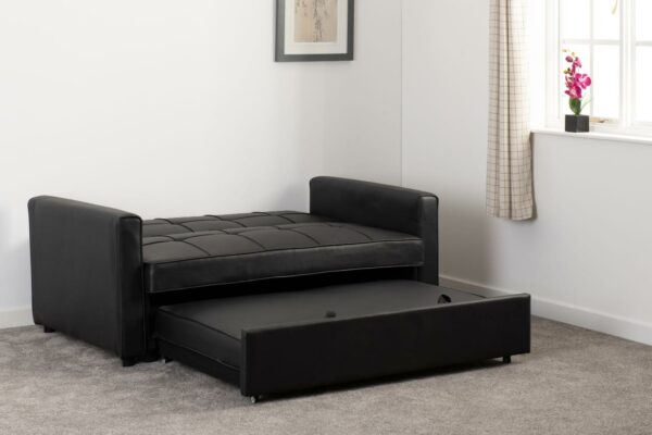 Astoria Sofa Bed Black Faux Leather-54851
