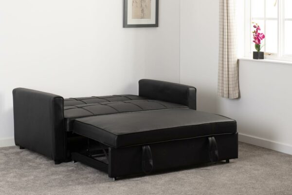Astoria Sofa Bed Black Faux Leather-54852