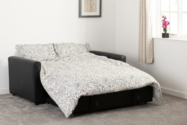 Astoria Sofa Bed Black Faux Leather-54853