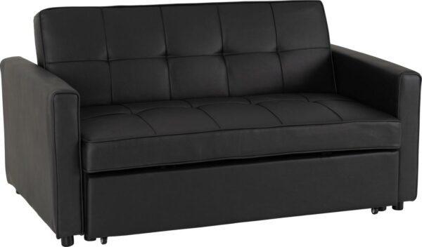 Astoria Sofa Bed Black Faux Leather-0