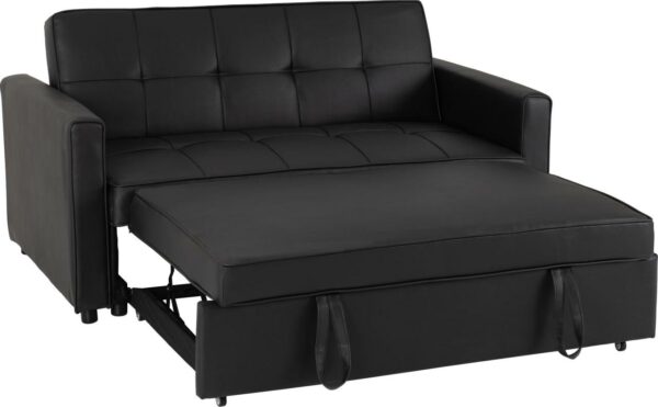 Astoria Sofa Bed Black Faux Leather-54843
