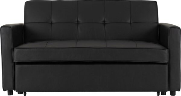 Astoria Sofa Bed Black Faux Leather-54844