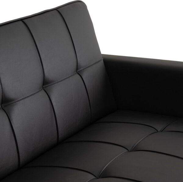Astoria Sofa Bed Black Faux Leather-54847
