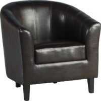 Tempo Tub Chair Brown Faux Leather-0
