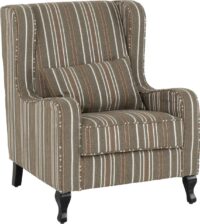 Sherborne Fireside Chair Beige Stripe Fabric-0