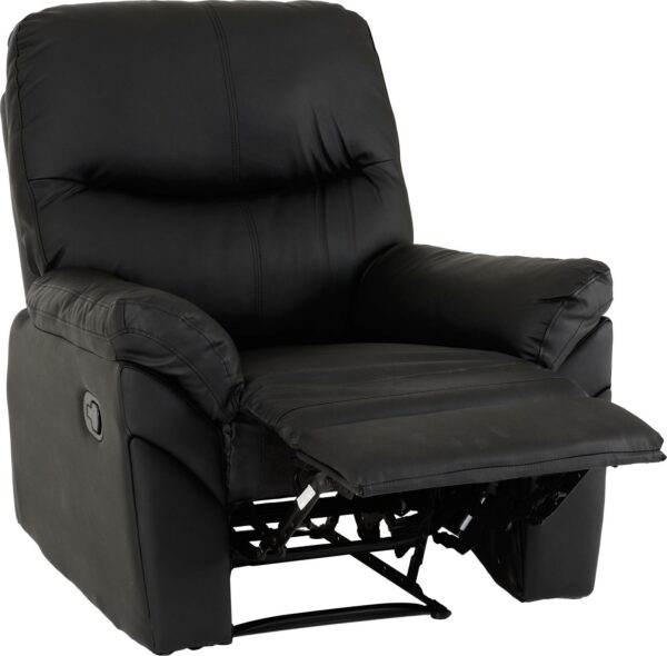 Capri Reclining Chair Black Faux Leather-54775