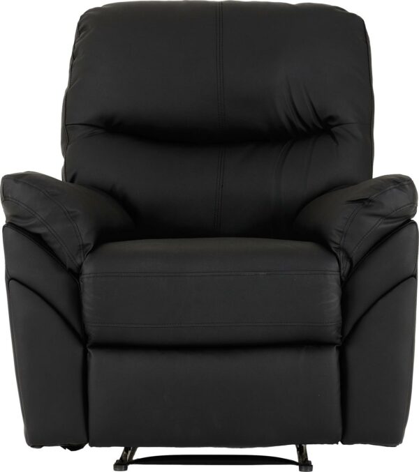 Capri Reclining Chair Black Faux Leather-54776