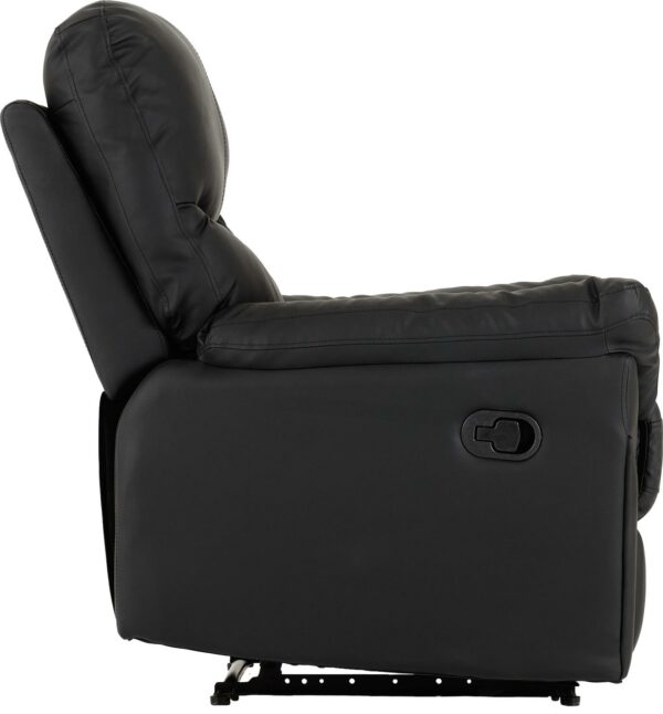 Capri Reclining Chair Black Faux Leather-54777